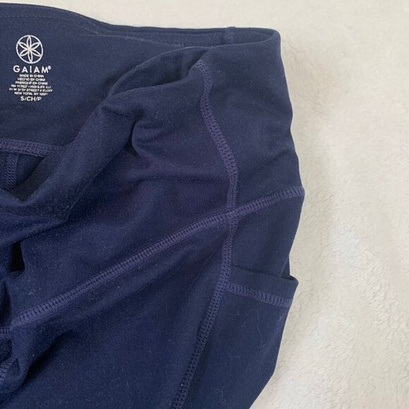 Gaiam dark blue ankle length pull on elastic waist workout yoga leggings - Picture 7 of 11